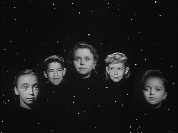 smiling children's faces against a starry backdrop; Night of the Harvest